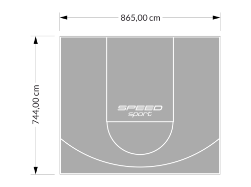 64M2/744X865CM SZARE BOISKO DO KOSZYKÓWKI SPEEDSPORT HEXA POWER PRO
