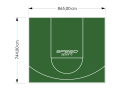 64M2/744X865CM ZIELONE BOISKO DO KOSZYKÓWKI SPEEDSPORT HEXA POWER PRO