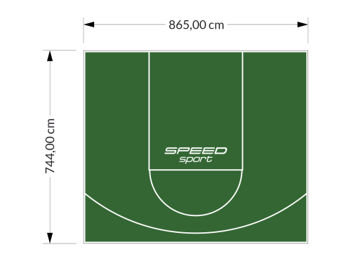 64M2/744X865CM ZIELONE BOISKO DO KOSZYKÓWKI SPEEDSPORT HEXA POWER PRO