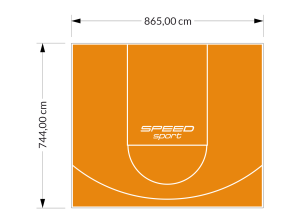 64M2/744X865CM POMARAŃCZOWE BOISKO DO KOSZYKÓWKI SPEEDSPORT HEXA POWER PRO