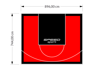 67M2/744X896CM CZERWONO-CZARNE BOISKO DO KOSZYKÓWKI SPEEDSPORT HEXA POWER PRO