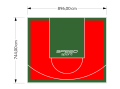 67M2/744X896CM CZERWONO-ZIELONE BOISKO DO KOSZYKÓWKI SPEEDSPORT HEXA POWER PRO