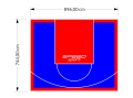 67M2/744X896CM NIEBIESKO-CZERWONE BOISKO DO KOSZYKÓWKI SPEEDSPORT HEXA POWER PRO