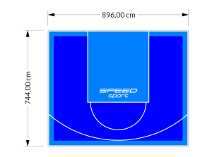 67M2/744X896CM NIEBIESKO-BŁĘKITNE BOISKO DO KOSZYKÓWKI SPEEDSPORT HEXA POWER PRO