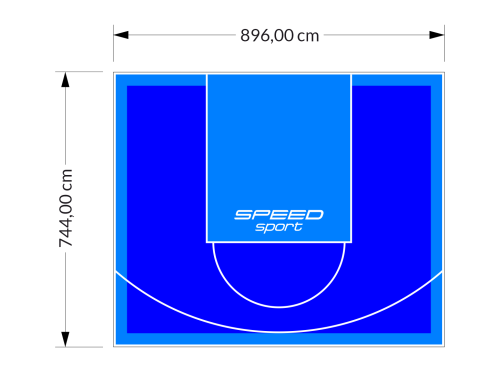 67M2/744X896CM NIEBIESKO-BŁĘKITNE BOISKO DO KOSZYKÓWKI SPEEDSPORT HEXA POWER PRO