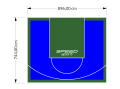 67M2/744X896CM NIEBIESKO-ZIELONE BOISKO DO KOSZYKÓWKI SPEEDSPORT HEXA POWER PRO