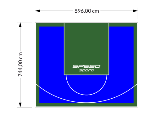 67M2/744X896CM NIEBIESKO-ZIELONE BOISKO DO KOSZYKÓWKI SPEEDSPORT HEXA POWER PRO