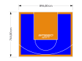 67M2/744X896CM NIEBIESKO-POMARAŃCZOWE BOISKO DO KOSZYKÓWKI SPEEDSPORT HEXA POWER PRO