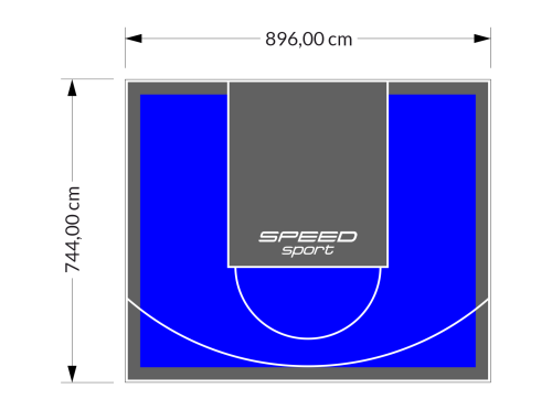 67M2/744X896CM NIEBIESKO-GRAFITOWE BOISKO DO KOSZYKÓWKI SPEEDSPORT HEXA POWER PRO