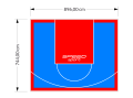 67M2/744X896CM BŁĘKITNO-CZERWONE BOISKO DO KOSZYKÓWKI SPEEDSPORT HEXA POWER PRO