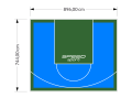 67M2/744X896CM BŁĘKITNO-ZIELONE BOISKO DO KOSZYKÓWKI SPEEDSPORT HEXA POWER PRO