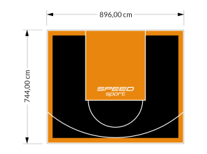 67M2/744X896CM CZARNO-POMARAŃCZOWE BOISKO DO KOSZYKÓWKI SPEEDSPORT HEXA POWER PRO