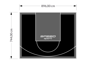 67M2/744X896CM CZARNO-GRAFITOWE BOISKO DO KOSZYKÓWKI SPEEDSPORT HEXA POWER PRO