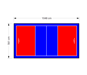 59M2/1048X561CM CZERWONO-NIEBIESKIE BOISKO DO SIATKÓWKI SPEEDSPORT HEXA POWER PRO