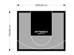 67M2/744X896CM SZARO-CZARNE BOISKO DO KOSZYKÓWKI SPEEDSPORT HEXA POWER PRO