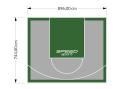 67M2/744X896CM SZARO-ZIELONE BOISKO DO KOSZYKÓWKI SPEEDSPORT HEXA POWER PRO