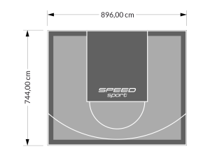 67M2/744X896CM SZARO-GRAFITOWE BOISKO DO KOSZYKÓWKI SPEEDSPORT HEXA POWER PRO