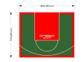 67M2/744X896CM ZIELONO-CZERWONE BOISKO DO KOSZYKÓWKI SPEEDSPORT HEXA POWER PRO