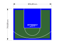 67M2/744X896CM ZIELONO-NIEBIESKIE BOISKO DO KOSZYKÓWKI SPEEDSPORT HEXA POWER PRO