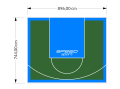 67M2/744X896CM ZIELONO-BŁĘKITNE BOISKO DO KOSZYKÓWKI SPEEDSPORT HEXA POWER PRO