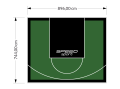67M2/744X896CM ZIELONO-CZARNE BOISKO DO KOSZYKÓWKI SPEEDSPORT HEXA POWER PRO