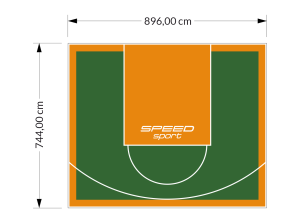 67M2/744X896CM ZIELONO-POMARAŃCZOWE BOISKO DO KOSZYKÓWKI SPEEDSPORT HEXA POWER PRO