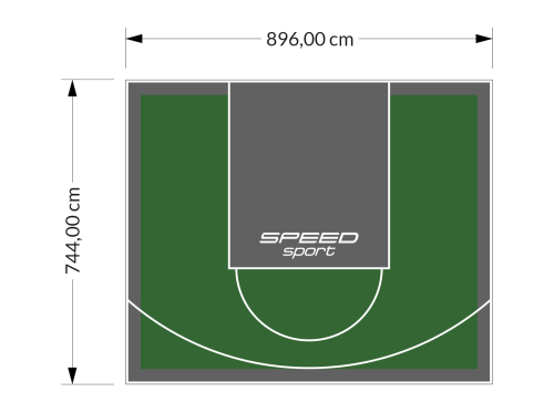 67M2/744X896CM ZIELONO-GRAFITOWE BOISKO DO KOSZYKÓWKI SPEEDSPORT HEXA POWER PRO