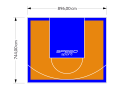 67M2/744X896CM POMARAŃCZOWO-NIEBIESKIE BOISKO DO KOSZYKÓWKI SPEEDSPORT HEXA POWER PRO