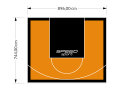 67M2/744X896CM POMARAŃCZOWO-CZARNE BOISKO DO KOSZYKÓWKI SPEEDSPORT HEXA POWER PRO
