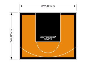 67M2/744X896CM POMARAŃCZOWO-CZARNE BOISKO DO KOSZYKÓWKI SPEEDSPORT HEXA POWER PRO