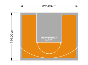 67M2/744X896CM POMARAŃCZOWO-SZARE BOISKO DO KOSZYKÓWKI SPEEDSPORT HEXA POWER PRO