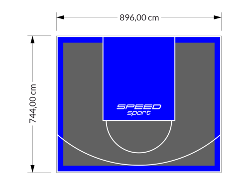 67M2/744X896CM GRAFITOWO-NIEBIESKIE BOISKO DO KOSZYKÓWKI SPEEDSPORT HEXA POWER PRO