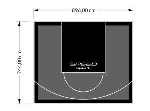67M2/744X896CM GRAFITOWO-CZARNE BOISKO DO KOSZYKÓWKI SPEEDSPORT HEXA POWER PRO