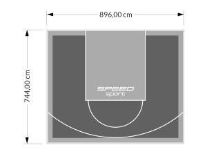 67M2/744X896CM GRAFITOWO-SZARE BOISKO DO KOSZYKÓWKI SPEEDSPORT HEXA POWER PRO