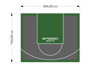 67M2/744X896CM GRAFITOWO-ZIELONE BOISKO DO KOSZYKÓWKI SPEEDSPORT HEXA POWER PRO