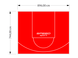 67M2/744X896CM CZERWONE BOISKO DO KOSZYKÓWKI SPEEDSPORT HEXA POWER PRO
