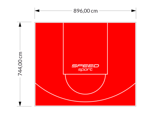 67M2/744X896CM CZERWONE BOISKO DO KOSZYKÓWKI SPEEDSPORT HEXA POWER PRO