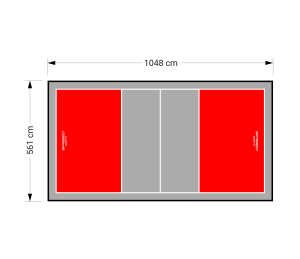 59M2/1048X561CM CZERWONO-SZARE BOISKO DO SIATKÓWKI SPEEDSPORT HEXA POWER PRO
