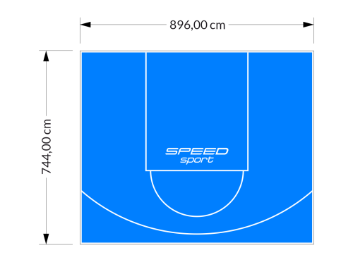 67M2/744X896CM BŁĘKITNE BOISKO DO KOSZYKÓWKI SPEEDSPORT HEXA POWER PRO