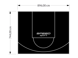 67M2/744X896CM CZARNE BOISKO DO KOSZYKÓWKI SPEEDSPORT HEXA POWER PRO