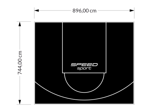 67M2/744X896CM CZARNE BOISKO DO KOSZYKÓWKI SPEEDSPORT HEXA POWER PRO