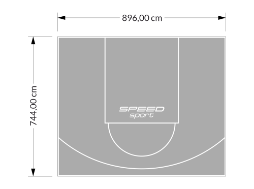67M2/744X896CM SZARE BOISKO DO KOSZYKÓWKI SPEEDSPORT HEXA POWER PRO