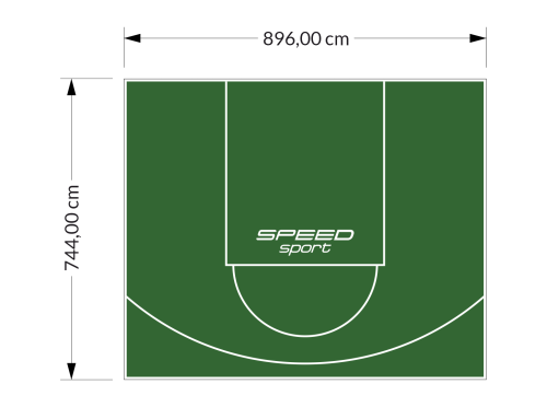 67M2/744X896CM ZIELONE BOISKO DO KOSZYKÓWKI SPEEDSPORT HEXA POWER PRO