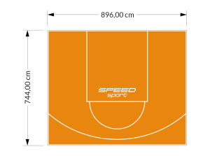 67M2/744X896CM POMARAŃCZOWE BOISKO DO KOSZYKÓWKI SPEEDSPORT HEXA POWER PRO