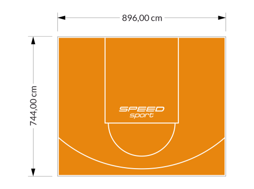 67M2/744X896CM POMARAŃCZOWE BOISKO DO KOSZYKÓWKI SPEEDSPORT HEXA POWER PRO