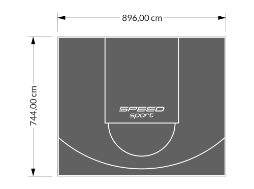 67M2/744X896CM GRAFITOWE BOISKO DO KOSZYKÓWKI SPEEDSPORT HEXA POWER PRO