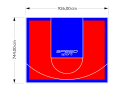 69M2/744X926CM CZERWONO-NIEBIESKIE BOISKO DO KOSZYKÓWKI SPEEDSPORT HEXA POWER PRO