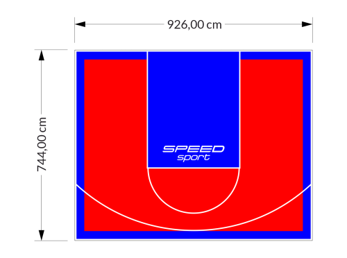 69M2/744X926CM CZERWONO-NIEBIESKIE BOISKO DO KOSZYKÓWKI SPEEDSPORT HEXA POWER PRO