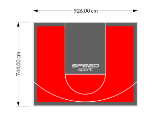 69M2/744X926CM CZERWONO-GRAFITOWE BOISKO DO KOSZYKÓWKI SPEEDSPORT HEXA POWER PRO