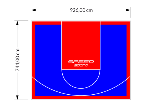 69M2/744X926CM NIEBIESKO-CZERWONE BOISKO DO KOSZYKÓWKI SPEEDSPORT HEXA POWER PRO